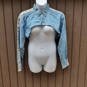 LF Furst of a Kind Ultra Cropped Jean Jacket OS One Size